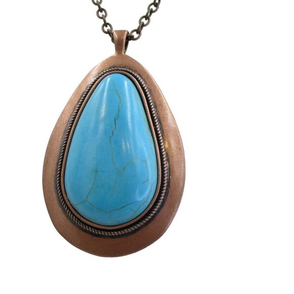 Paparazzi Faux Turquoise Necklace & Earrings Set NWT - Picture 2 of 7